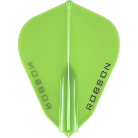 ROBSON PLUS DART FLIGHTS - FANTAIL (F-SHAPE) LIME GREEN