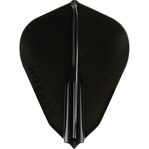 ROBSON PLUS DART FLIGHTS - FANTAIL (F-SHAPE) BLACK