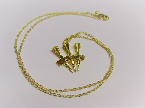 3 Darts Gold Colored Necklace